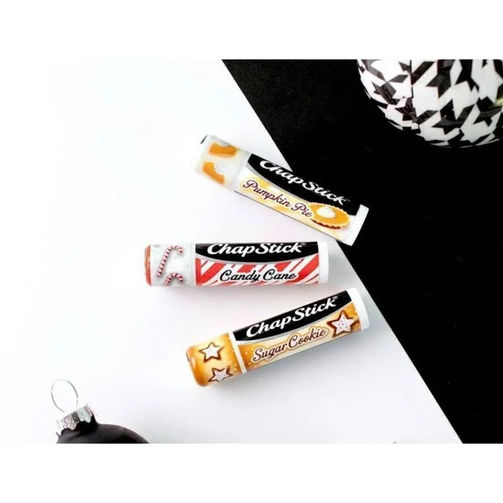 Chapstick Holiday Collection Lip Balm - Candy Cane Pumpkin Pie Sugar Cookie 3ct